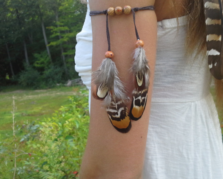 shoulder  feather hair elastic decoration for party