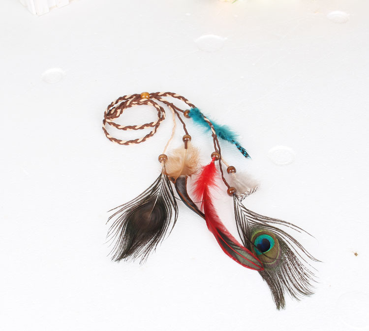 Adjustable Hand made  feather hair band