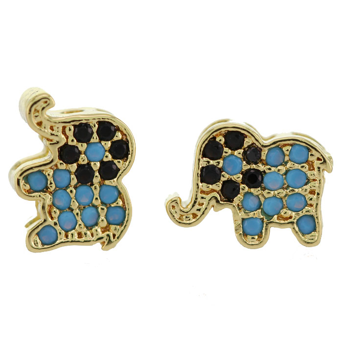 Elephant DIY Copper Metal Micro Pave Cubic ZirconiaSpacer Beads