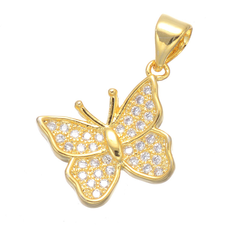 13*15mm Butterfly Pendant DIY Micro Cubic Zirconia Animal-shaped necklace pendant