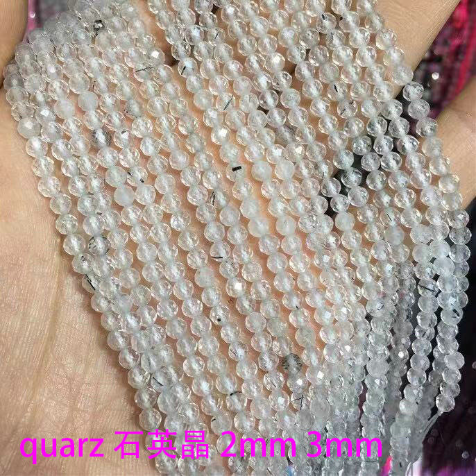 Quarz Natural Faceted Stone Loose Beads 2mm 3mm For Jewelry Making DIY Bracelet Accessories 15''