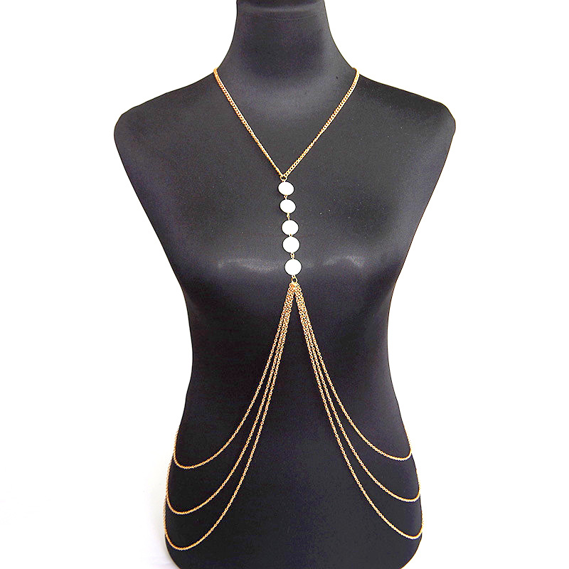 body chain handmade gold color body chain shell body chain sell by pcs