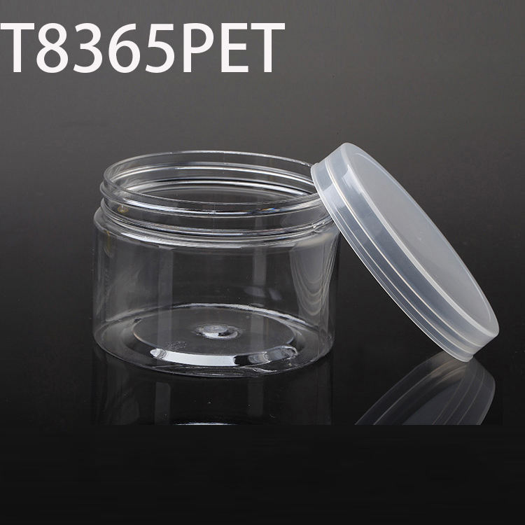 T8365PET 83*83*64mm 230ml Round PET plastic box, parts box, storage box, transparent white
