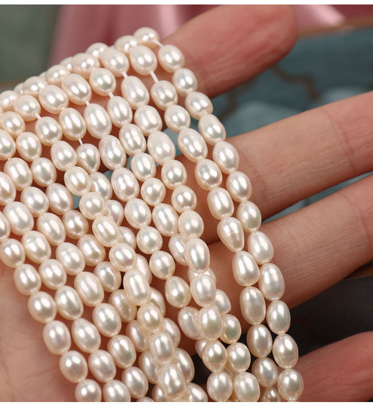 high quality 4.5mm rice shape pearls freshwater pearls white color many size for your choice