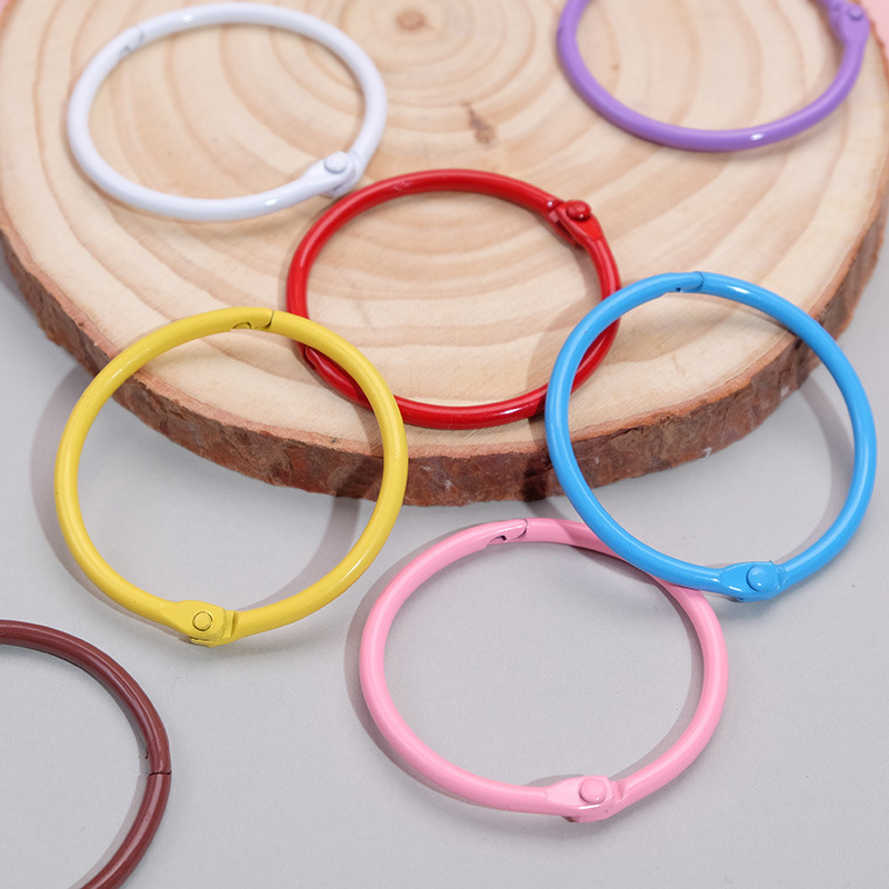 45mm Large circle shaped color paint baking key chain hanging ring