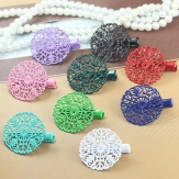 30pcs Blanks Filigree Flower Bobby Pin Color Paint Hair Pins Clip