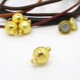 50pcs/lot 6mm Gold Silver Plated Ball Strong Paved Necklace Bracelet Magnetic Clasps Jewelry Clasps
