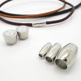 30pcs/lot Silver Tone Strong Paved Magnetic Clasps Jewelry Clasps Fitting 3mm Leather