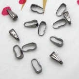 500pcs/lot 9x4mm Gunmetal Black Melon Seed Buckle Pendant Connector DIY Jewelry Findings clip bails