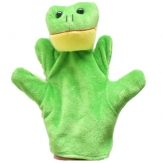 Cartoon animal shape plush hand puppet(Frog),Short plush and PP cotton,23CM,80g,sold by PC