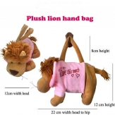 Attractive animal shape bag,toy bag,Plush lion hand bag,pink and Rose-carmine 22*12*12CM,85g,sold by PC