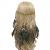 Hand made hair band Peacock feather headband