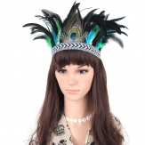 Hand made braid feather hair band hair elastic band for party
