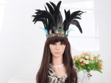 Hand made braid adjustable feather hair band elstic hari band
