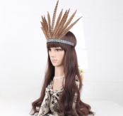 Hand made adjustable hair band  chicken feather  elastic hair band