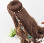 Hand made adjustable hair band  chicken feather  elastic hair band