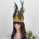Hand made elastic hair band  feather hair band for party