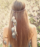 feather hair band  dot hair band    brand hand made hair cords