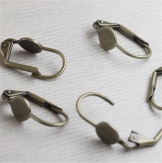 French ear hook Setting Pendant Tray Jewelry Blanks Alloy Round earring base diy material