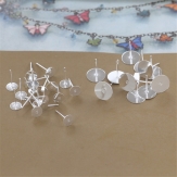 French ear hook Setting Pendant Tray Jewelry Blanks Alloy Round earring base diy material