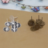 French ear hook Setting Pendant Tray Jewelry Blanks Alloy Round earring base diy material