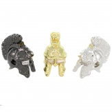 Roman Warrior Gladiator Helmet DIY Copper Metal Micro Pave Cubic ZirconiaSpacer Beads