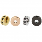 7mm round  DIY Copper Metal Micro Pave Cubic Zirconia Spacer Beads