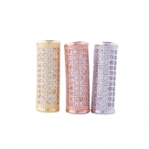 20*6mm Bent pipe DIY Copper Metal Micro Pave Cubic Zirconia Spacer Beads