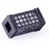 13*6mm  DIY Copper Metal Micro Pave Cubic Zirconia Spacer Beads