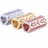 18*7mm Bent pipe DIY Copper Metal Micro Pave Cubic Zirconia Spacer Beads