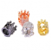 11*10mm Crown big hole DIY Micro Cubic Zirconia Spacer Beads
