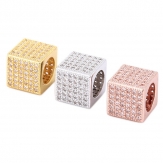 9.2*9.7mm cube big hole DIY Micro Cubic Zirconia Spacer Beads
