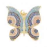 33*33mm Color butterfly Pendant DIY Micro Cubic Zirconia Animal-shaped necklace pendant