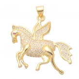 26*31mm horse Pendant DIY Micro Cubic Zirconia Animal-shaped necklace pendant