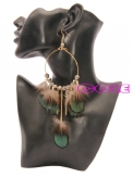 Hoop feather earrings  feather earrings