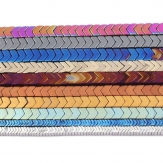 1x3,3x6,2x6,3x8mm V Shape Colorful Hematite Beads Natural Stone Beads