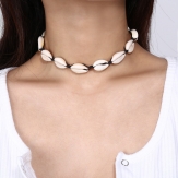 Hand made bohi nature sea shell braid neclace adjustable chorke necklace