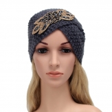 fashion  flower  winter knit hats  women's  winter's hat