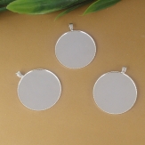 Brass Pendant Cabochon Setting pendant tray Flat Round, plated, more colors for choice