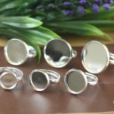 Round Brass ring base adjustable ring base ring blanks in silver color 10-20mm