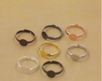 iner side 10-20mm brass ring base ring blanks adjustable Cameo Cabochon rings base