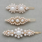 Flower Fashion handmade Pearl Imitation Hair Clip Snap Barrette Stick Hairpin Hair Styling Accessories For Women Girls