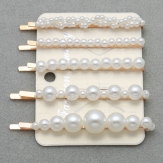 Strip Fashion handmade Pearl Imitation Hair Clip Snap Barrette Stick Hairpin Hair Styling Accessories For Women Girls