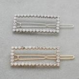 Fashion Diamond rectangle Hair Clip Snap Barrette Stick Hairpin Hair Styling Accessories For Women Girls