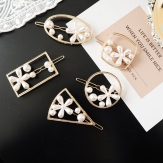 Flower Frog clip card Fashion handmade Pearl Imitation Hair Clip Snap Barrette Stick Hairpin Hair Styling Accessories For Women Girls