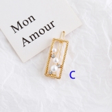 Frog clip card wild pearl hairpin bangs clip Korean simple headdress girl side clip