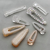 Flower Fashion handmade Pearl Imitation Hair Clip Snap Barrette Stick Hairpin Hair Styling Accessories For Women Girls