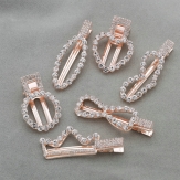 Fashion Diamond rectangle Hair Clip Snap Barrette Stick Hairpin Hair Styling Accessories For Women Girls