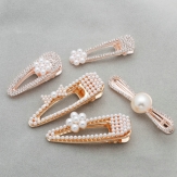 Flower Fashion handmade Pearl Imitation Hair Clip Snap Barrette Stick Hairpin Hair Styling Accessories For Women Girls