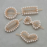 Flower Fashion handmade Pearl Imitation Hair Clip Snap Barrette Stick Hairpin Hair Styling Accessories For Women Girls